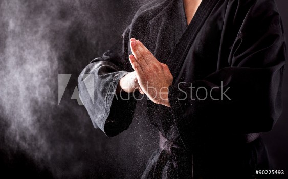 Picture of Closeup of male karate fighter hands